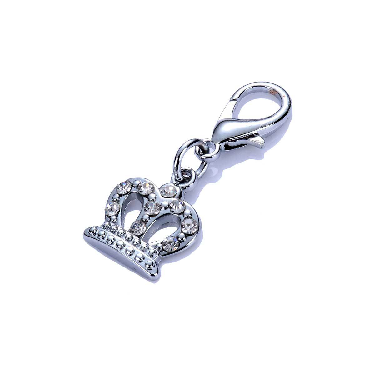 Crystal Crown Dog Collar Charm in Clear | Pawlicious & Company