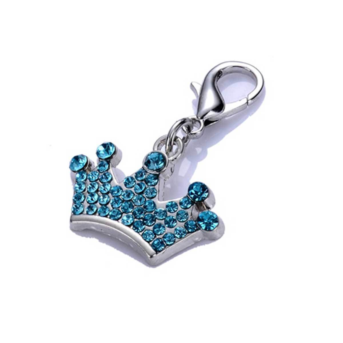 Crystal Ctrown Charm in Blue | Pawlicious & Company