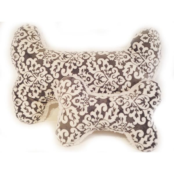Cuddle Dog Pillow in Damask Gray Print | Pawlicious & Company