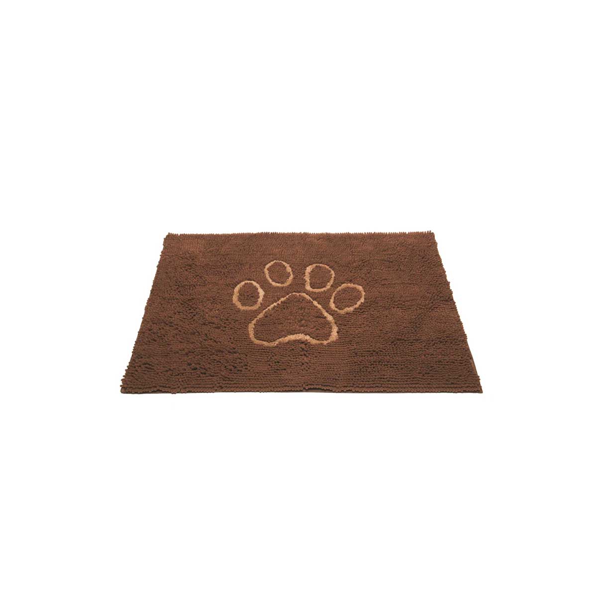 Mocha Dirty Dog Doormat with Light Brown Paw Print