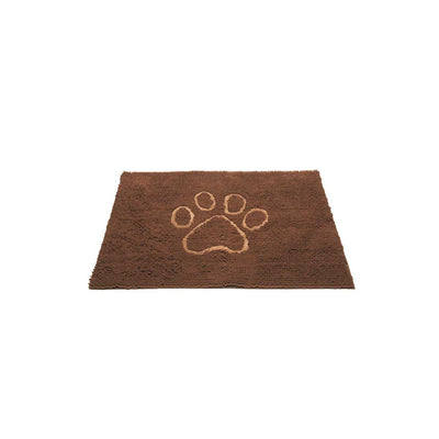 Mocha Dirty Dog Doormat with Light Brown Paw Print