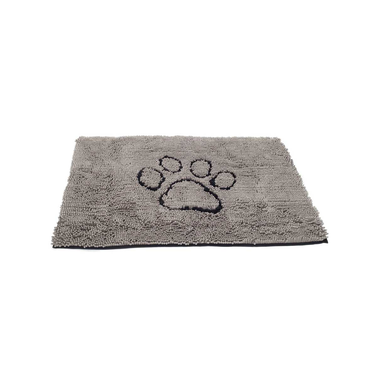 Grey Dirty Dog Doormat with Black Paw Print