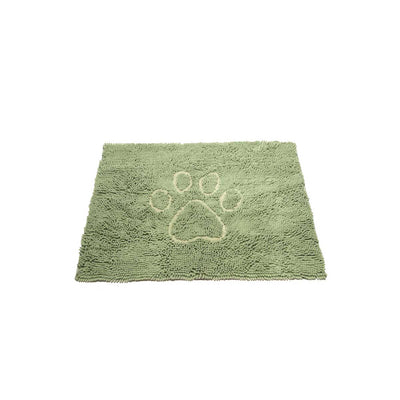 Sage Dirty Dog Doormat with Light Sage Paw Print,