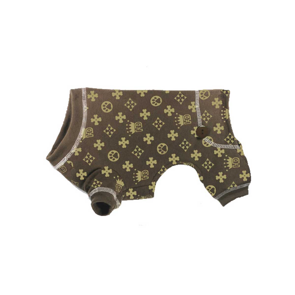 Cotton Fleece Dog Pajama - Crown Light Brown | Pawlicious & Company