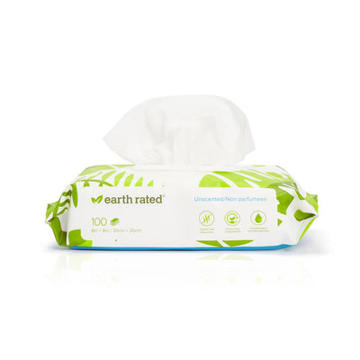 Earth Rated Pet Grooming Wipes 100 Count Unscented | Pawlicious & Company