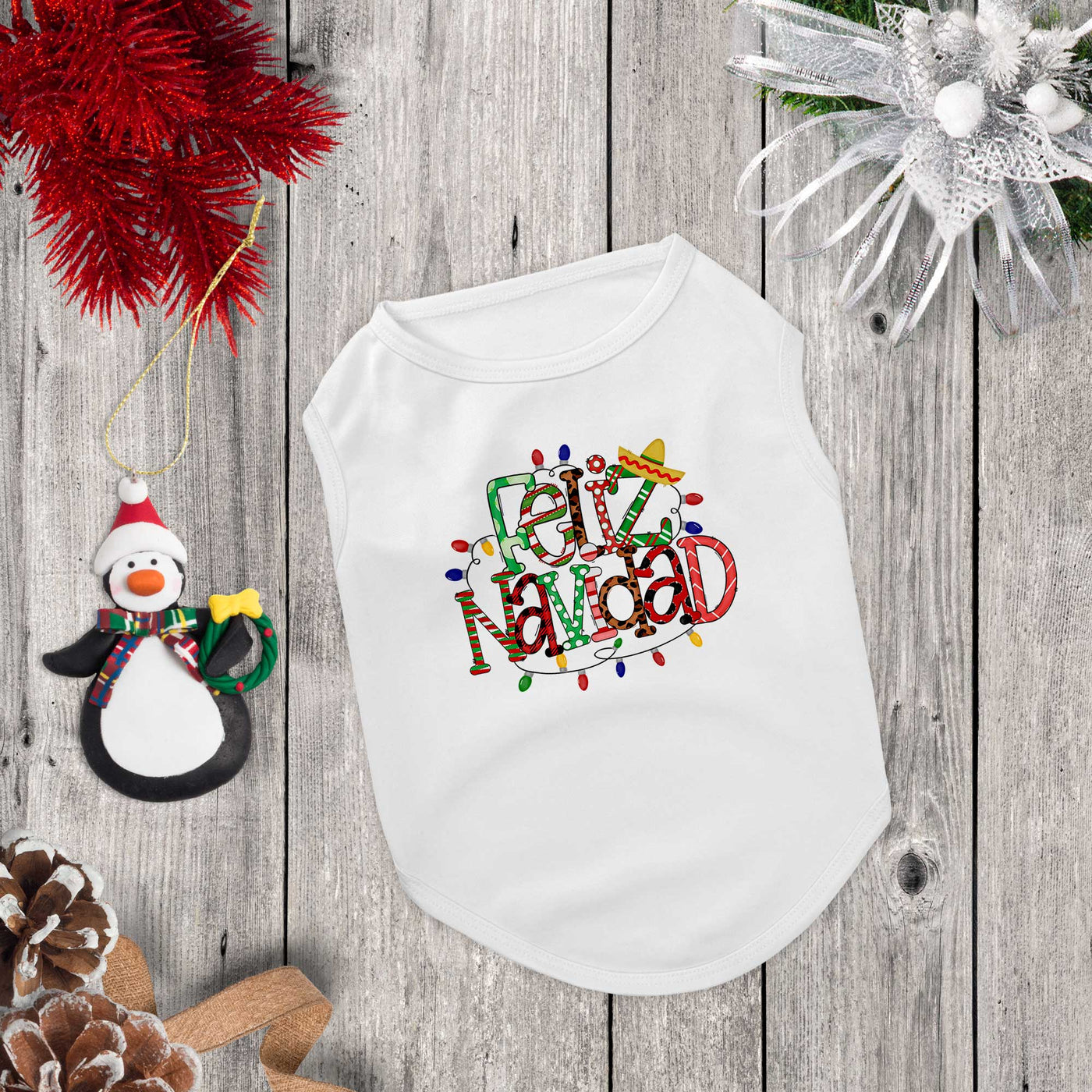 Feliz Navidad Pet Tee Shirt | Pawlicious & Company