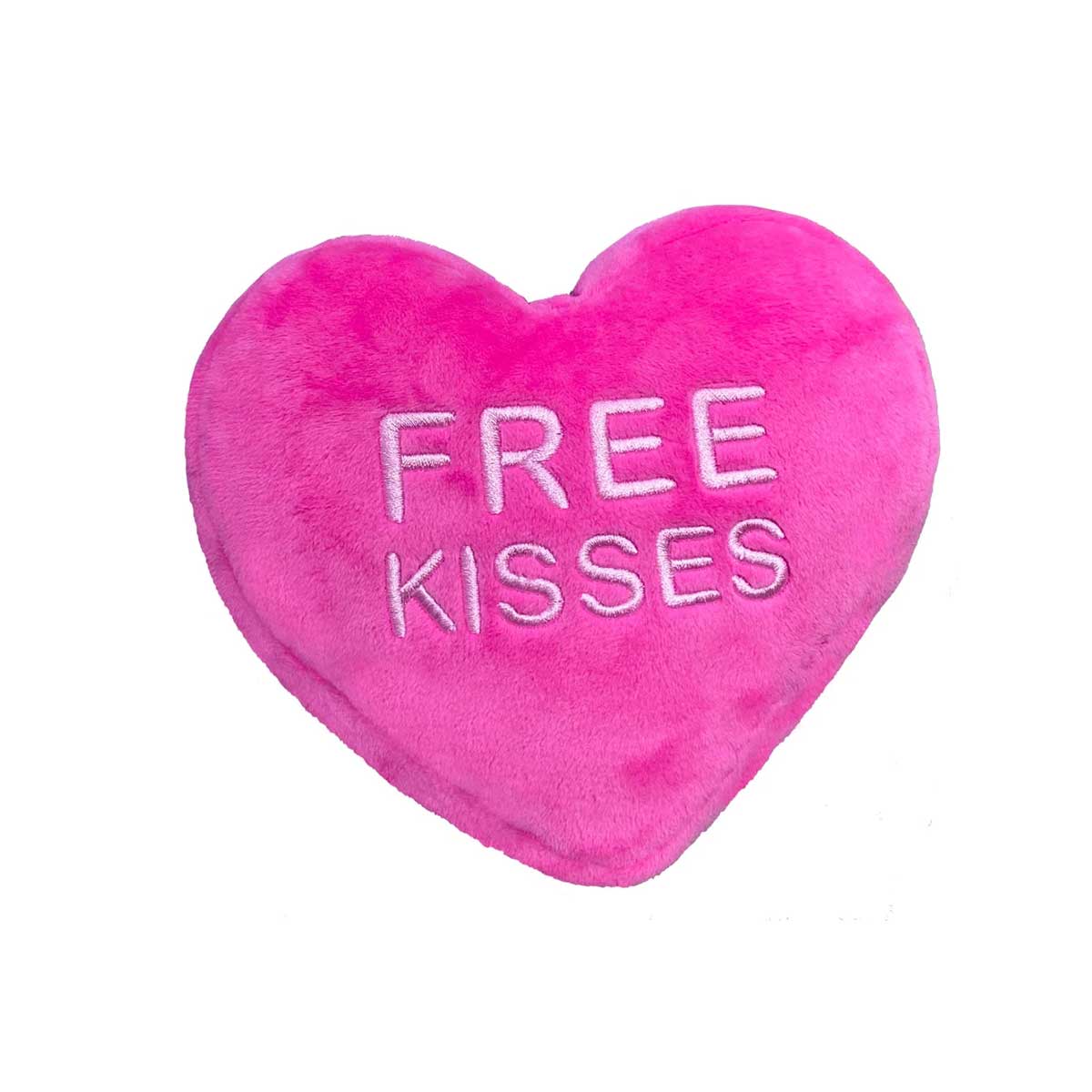 Free Kisses Heart Plush Dog Toy