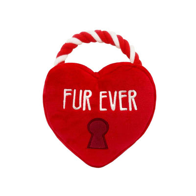 Fur Ever Lock Heart Plush Dog Toy