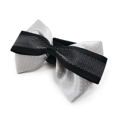 Gray and White Dog Collar Bow Tie | Pawlicious & Company