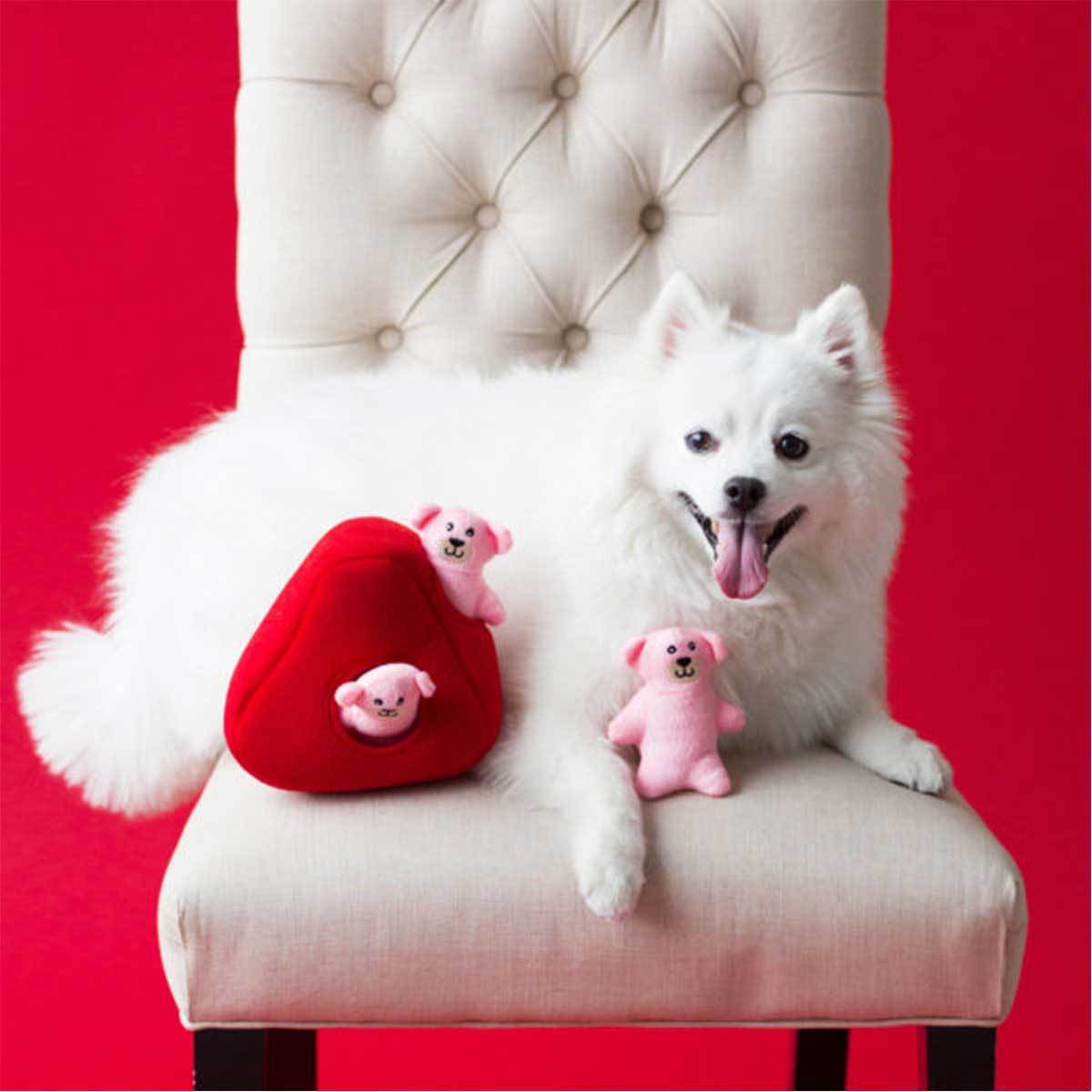Hearts and Bears Burrow Puzzle Dog Toy | Pawlicious & Company