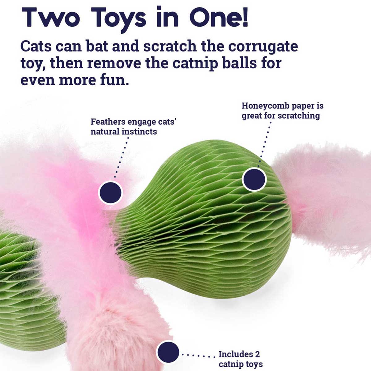 Honeycomb Hide-A-Ball Green Catnip Toy