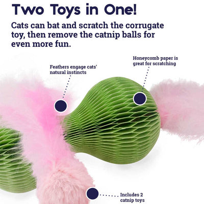 Honeycomb Hide-A-Ball Green Catnip Toy