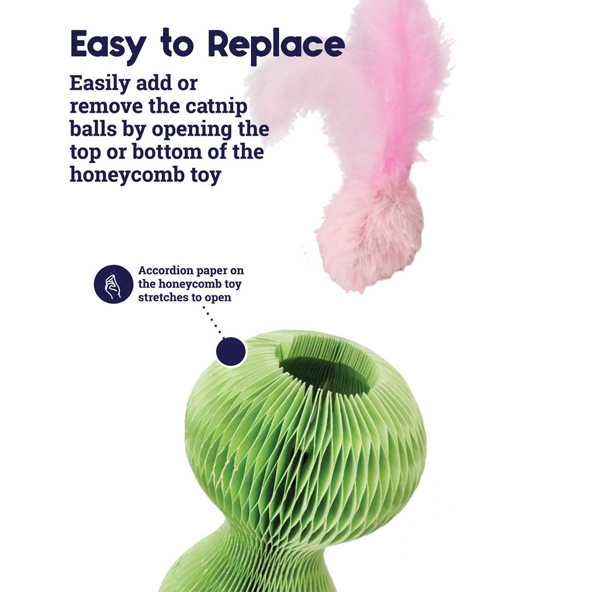 Honeycomb Hide-A-Ball Green Catnip Toy