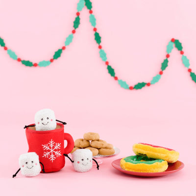 Hot Cocoa Holiday Burrow Dog Toy | Pawlicious & Company