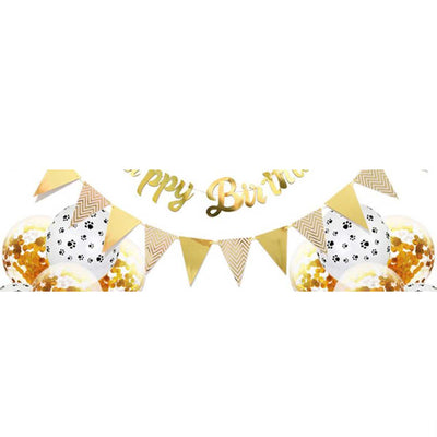 Gold Lets Pawty Birthday Balloons 15 Piece Set | Pawlicious & Company