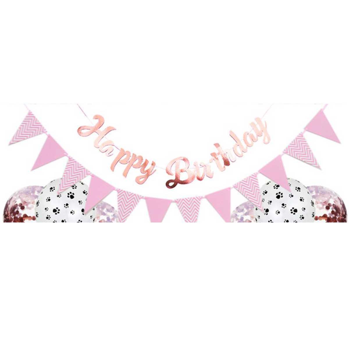 Pink Lets Pawty Birthday Balloons 15 Piece Set | Pawlicious & Company