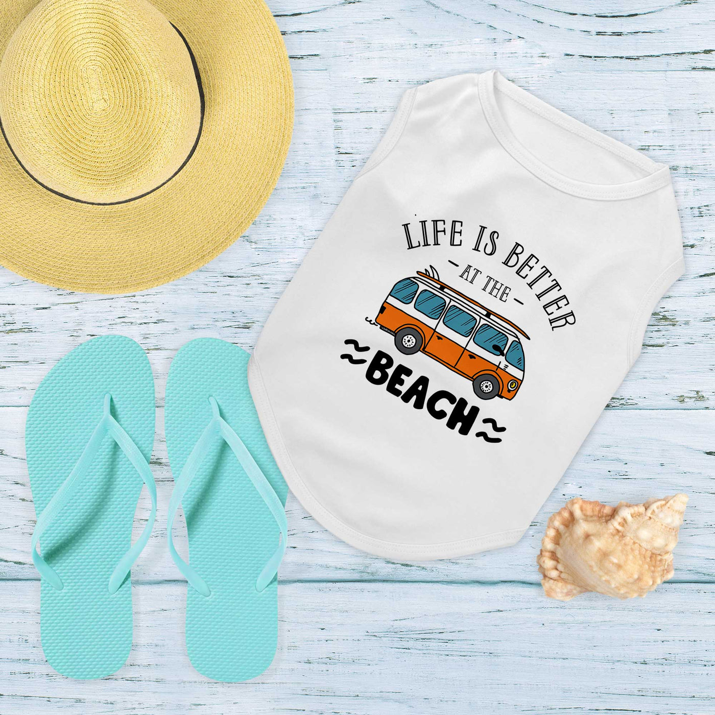 Life is better at the Beach Pet Tee Shirt | Pawlicious & Company