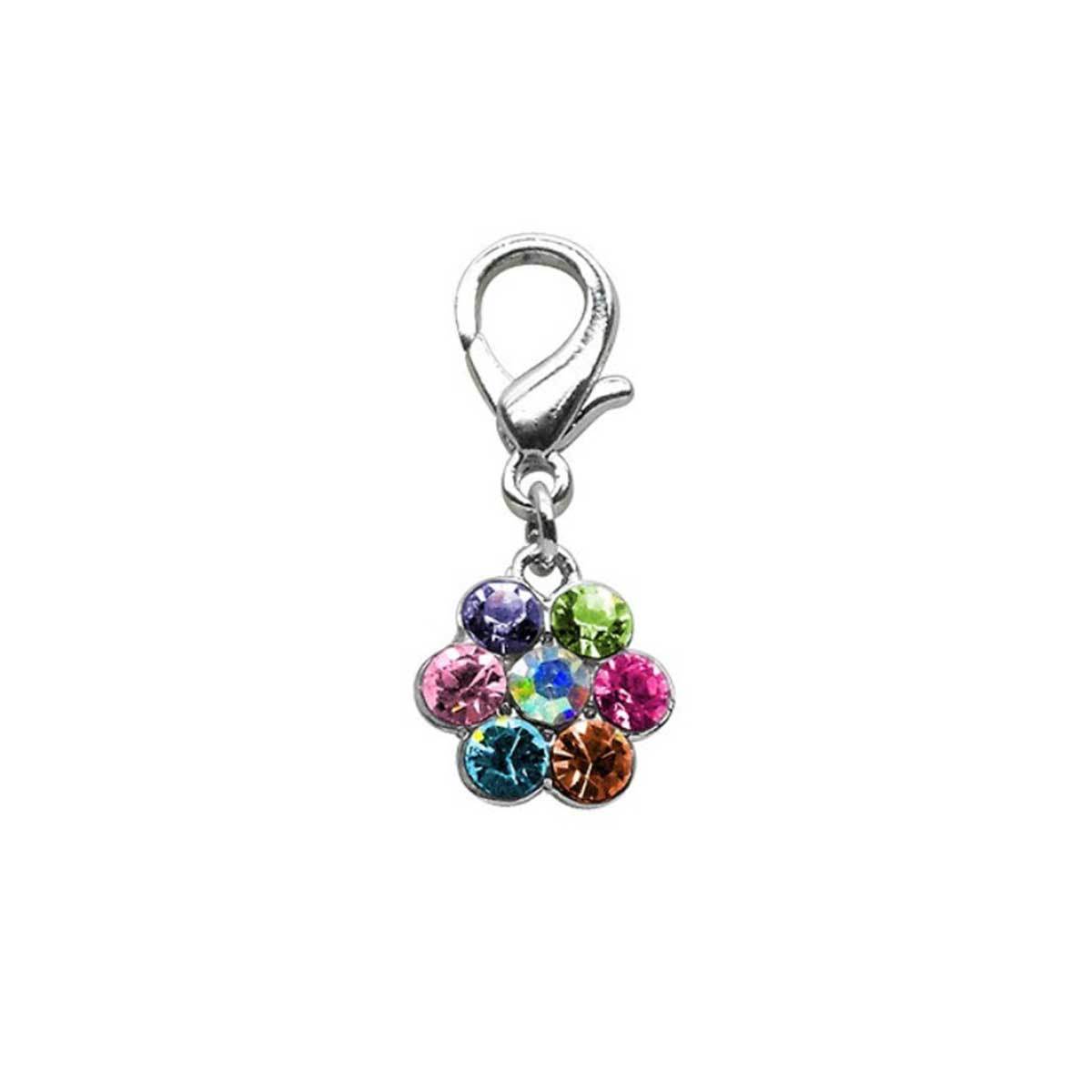 Lobster Claw Flower Charm Colored Crystal | Pawlicious & Company