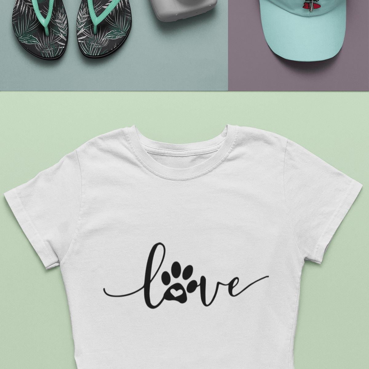 Love Tee Shirt White Poly Cotton Blend | Pawlicious & Company