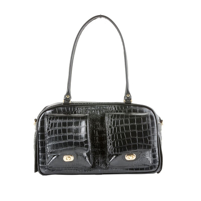 Marlee Pet Carrier - Black Croco | Pawlicious & Company