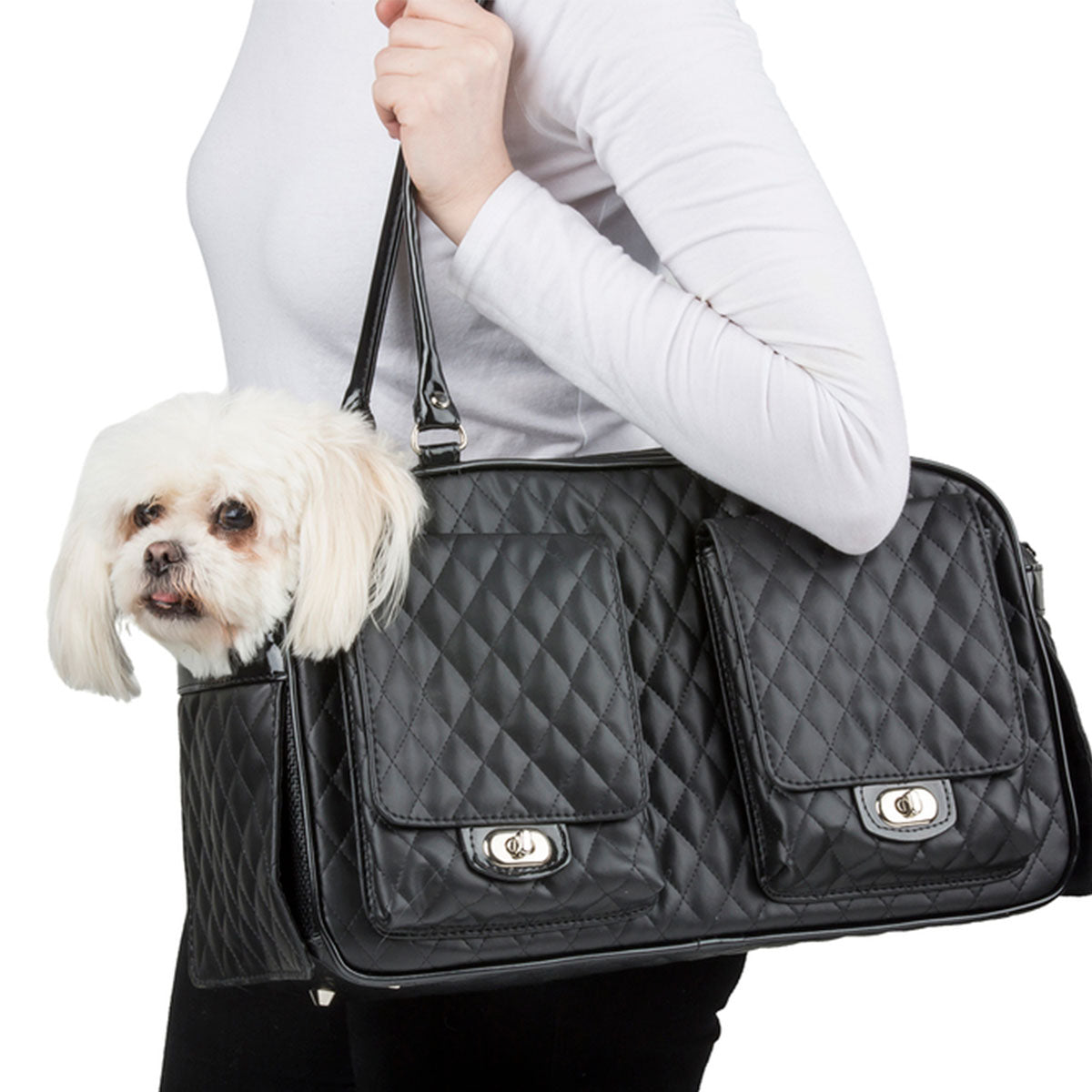 Marlee Pet Carrier Black Quilted Pawlicious Company