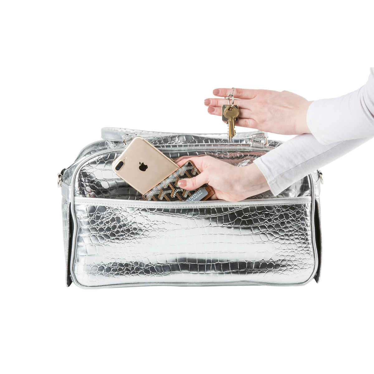 Marlee Pet Carrier - Silver Gator | Pawlicious & Company