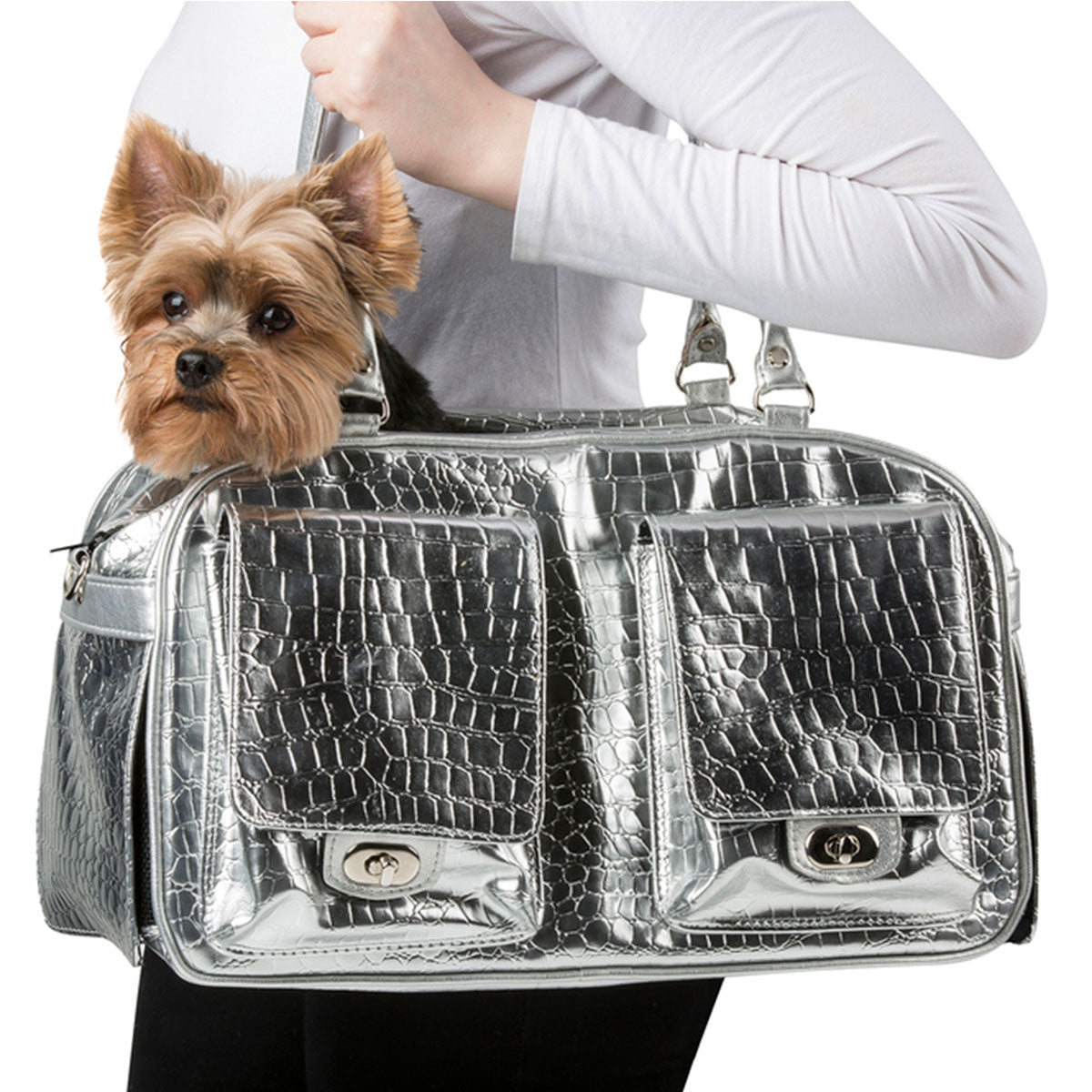 Marlee Pet Carrier - Silver Gator | Pawlicious & Company