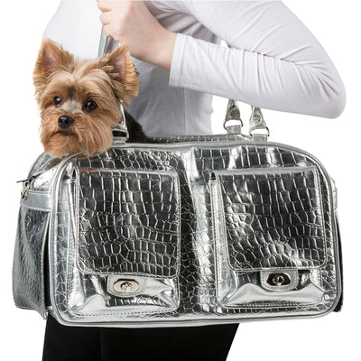 Marlee Pet Carrier - Silver Gator | Pawlicious & Company