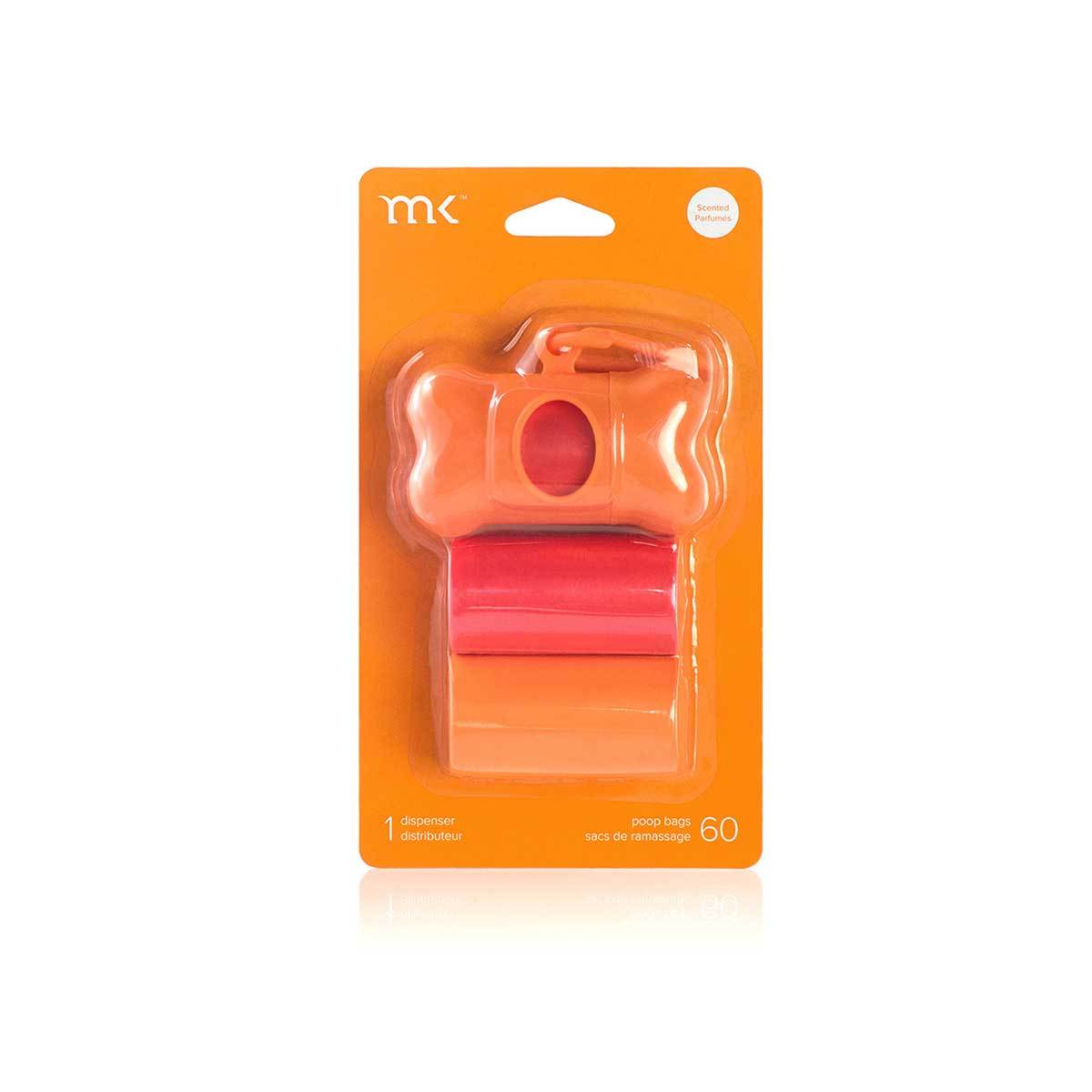 Modern Kanine Dispenser and Waste Bags - Orange & Coral | Pawlicious & Company