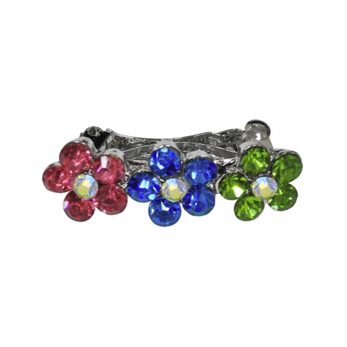 Multi Color Crystal Flower Dog Hair Clip | Pawlicious & Company