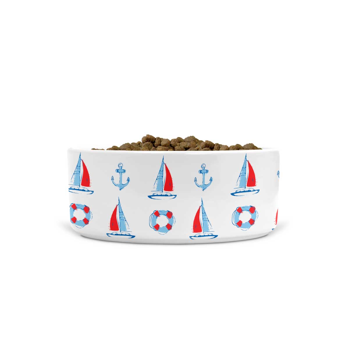 Red Sail Boats Ceramic Pet Bowls | Pawlicious & Company