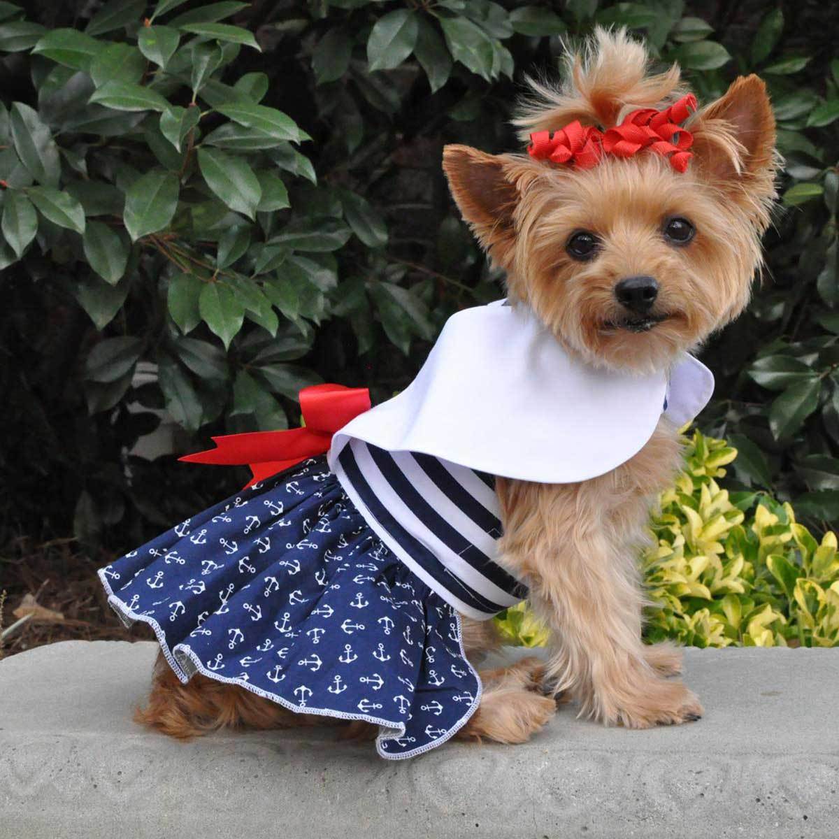 Nautical Dog Dress with Matching Leash | Pawlicious & Company