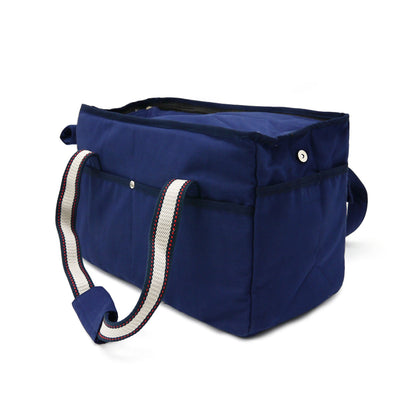 Buckle Tote Dog Carrier in Navy | Pawlicious & Company