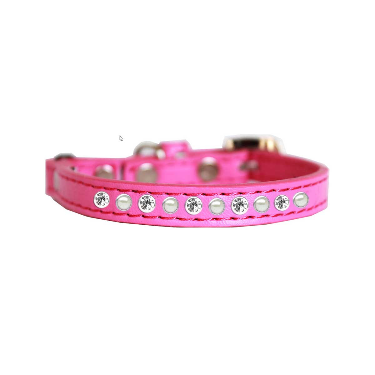 Pearl and Rhinestone Cat Safety Collar in Bright Pink | Pawlicious & Company