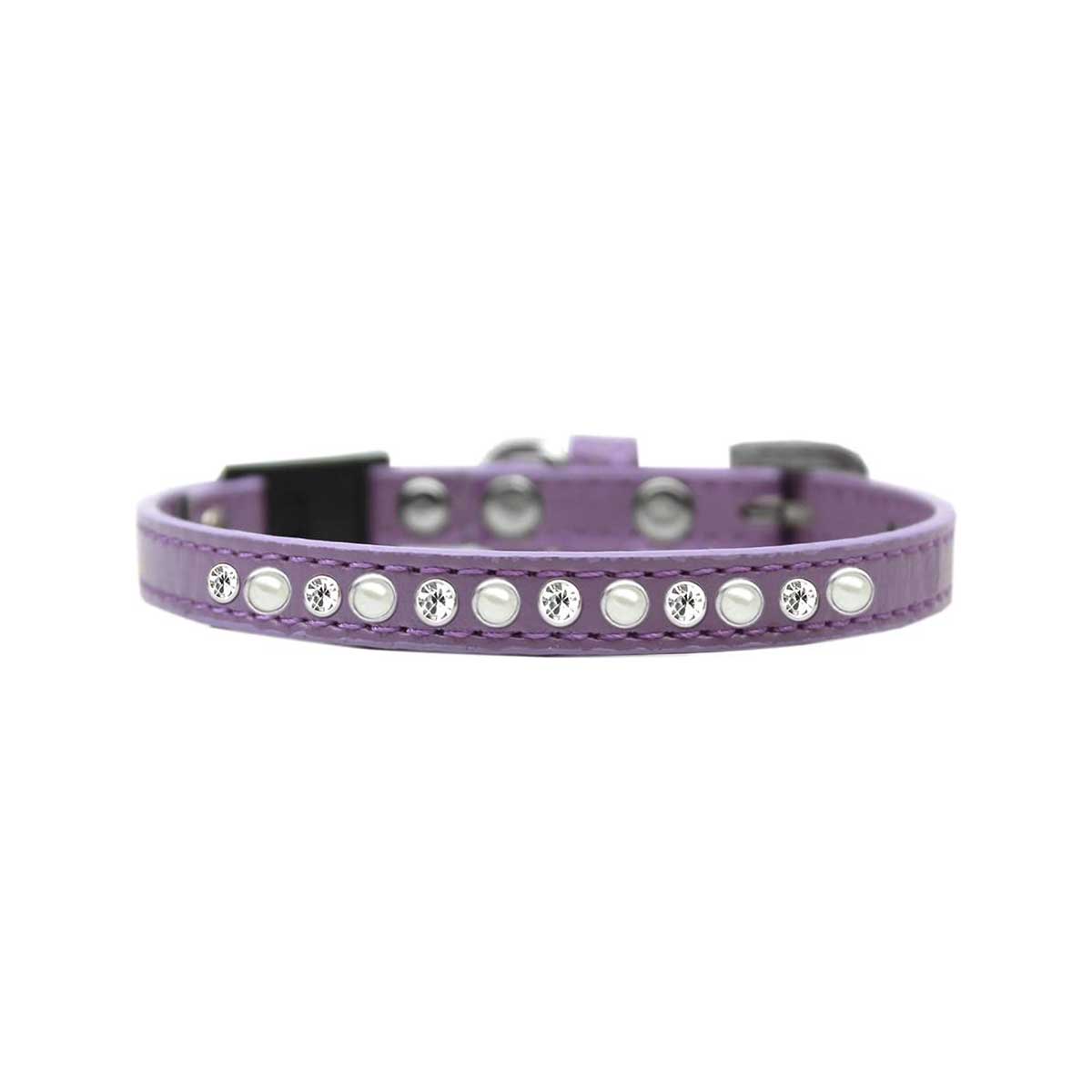 Pearl and Rhinestone Cat Safety Collar in Lavender | Pawlicious & Company