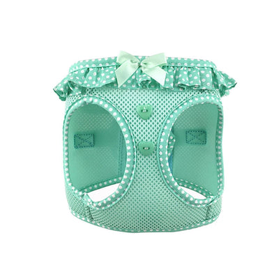 American River Choke Free Dog Harness in Teal Polka Dot | Pawlicious & Company