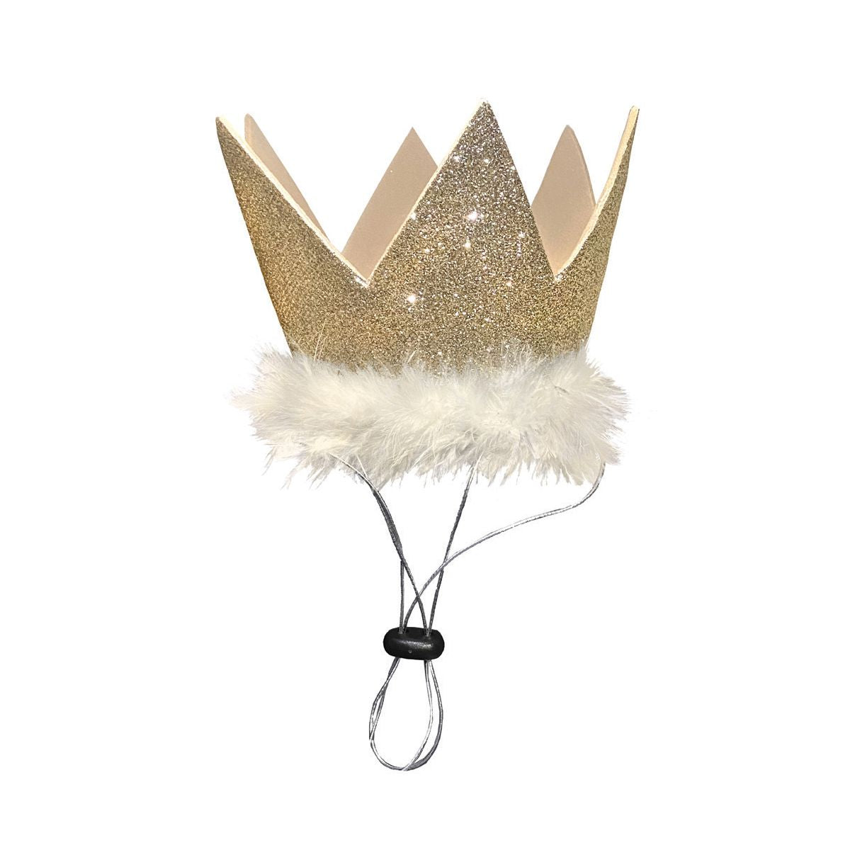 Glitter Crown Party Hat in Gold | Pawlicious & Company