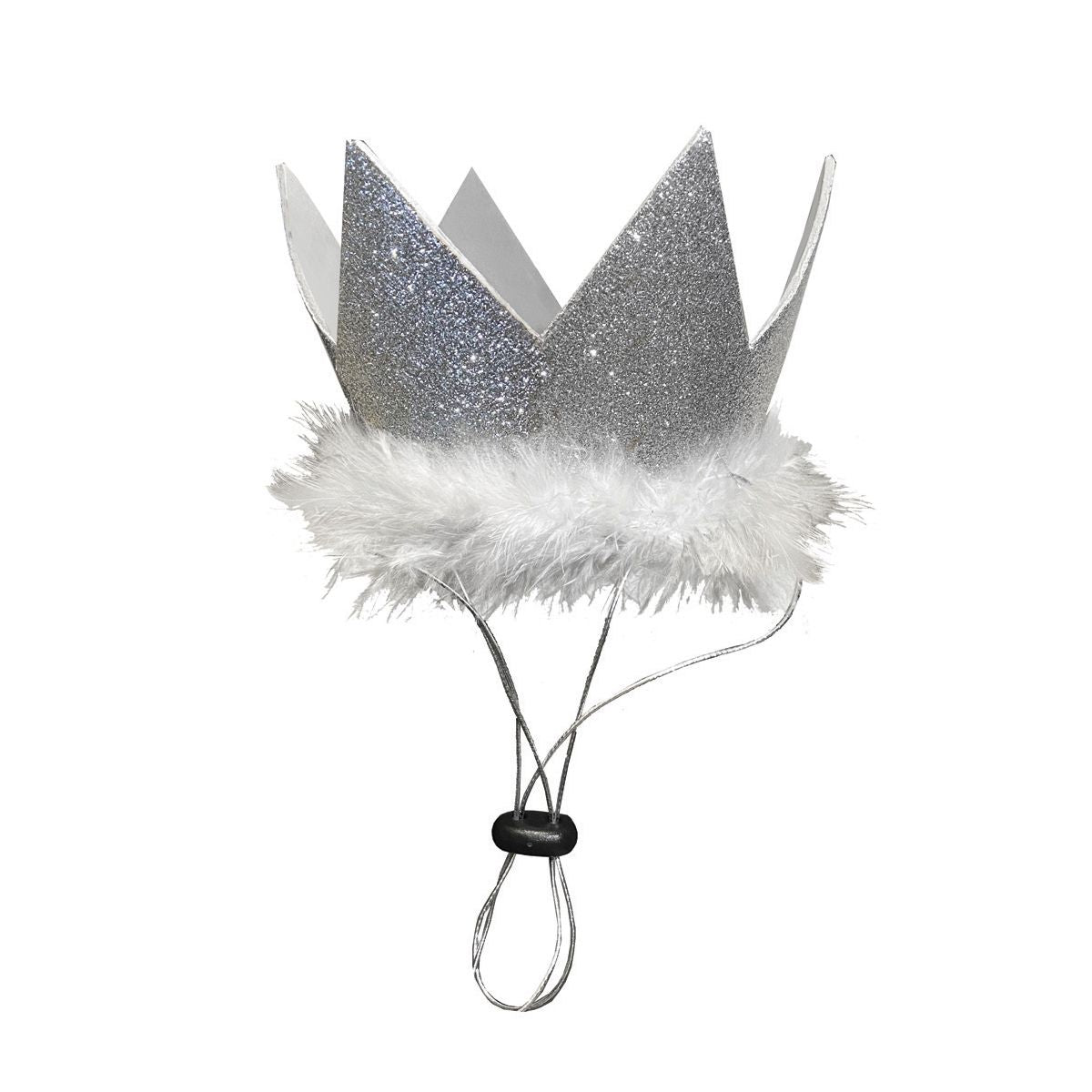 Glitter Crown Party Hat in Silver | Pawlicious & Company