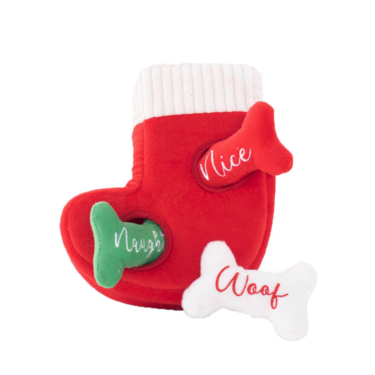 Naughty or Nice Stocking Burrow Dog Toy Puzzle | Pawlicious & Company