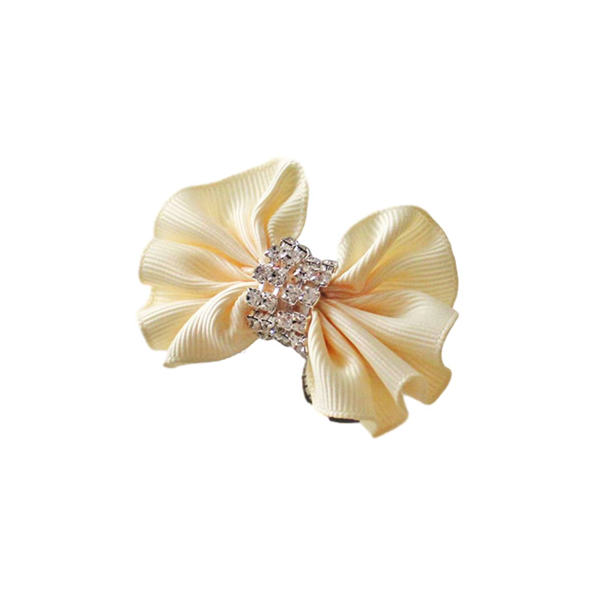 The Muse Dog Hair Clip with Rhinestones in Yellow | Pawlicious & Company