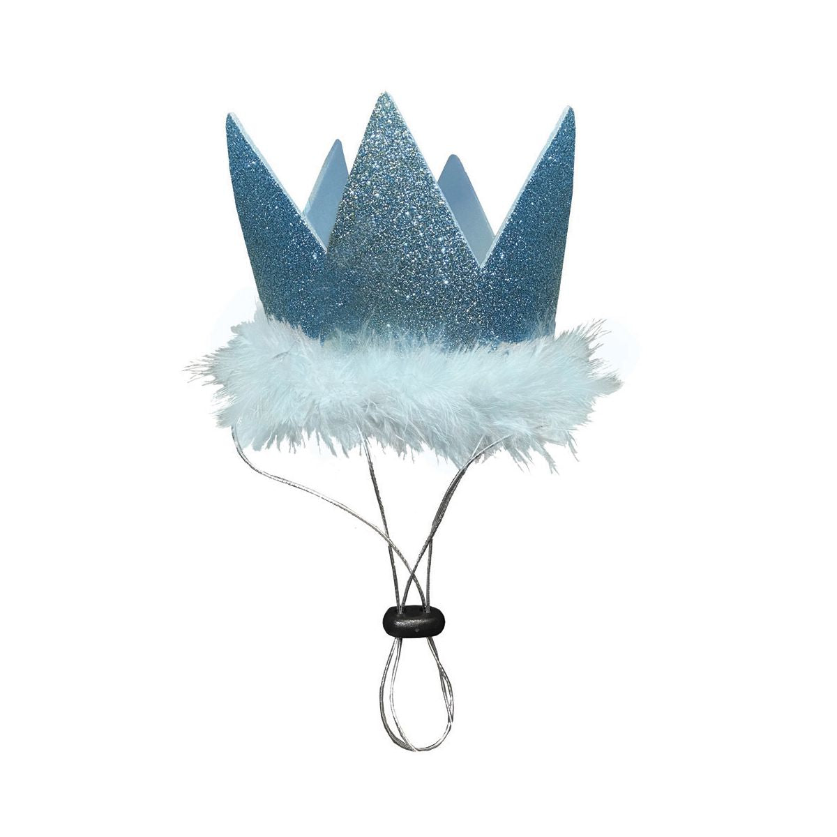 Glitter Crown Party Hat in Blue | Pawlicious & Company