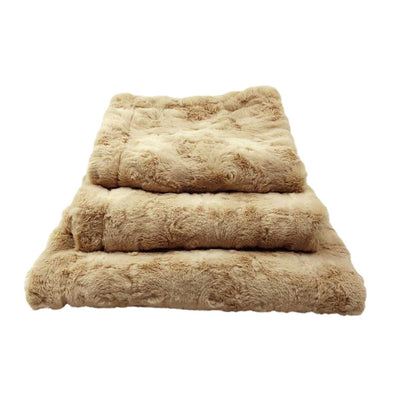 Minky Pet Blankets in Camel Rosette Pattern | Pawlicious & Company