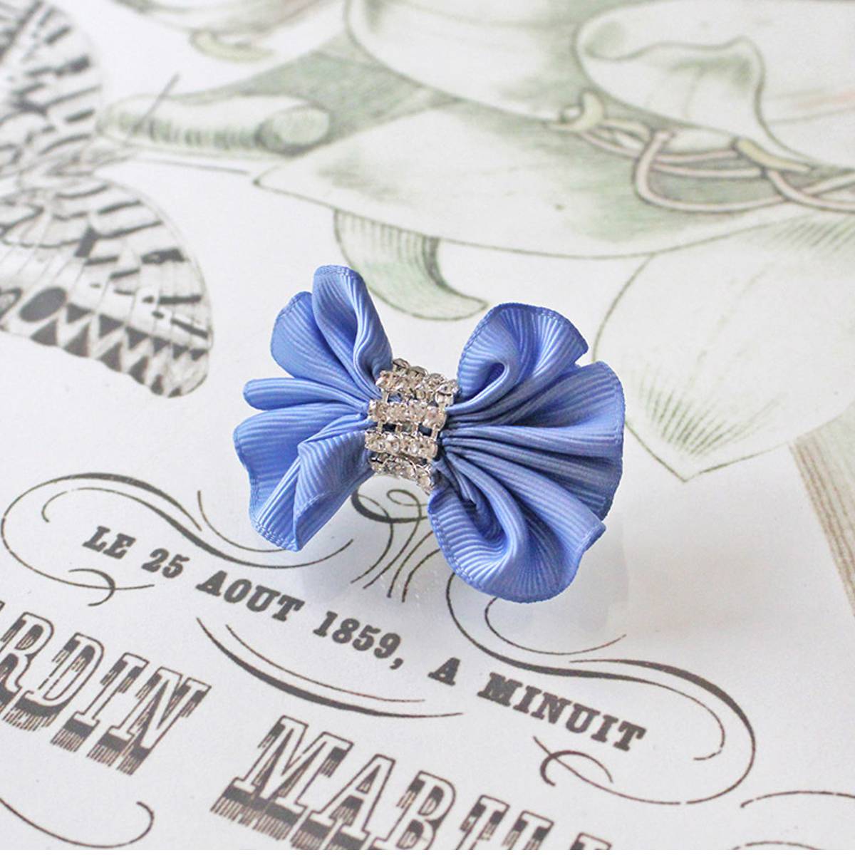 The Muse Dog Hair Clip with Rhinestones in Blue | Pawlicious & Company