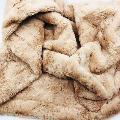 Minky Pet Blankets in Camel Rosette Pattern | Pawlicious & Company