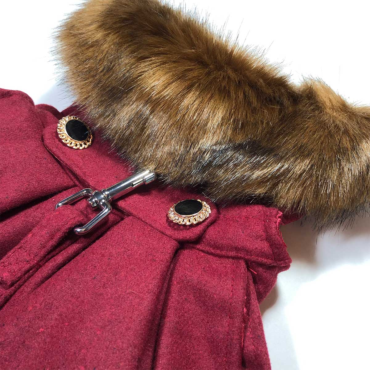 Burgundy Wool Harness Coat | Pawlicious & Company