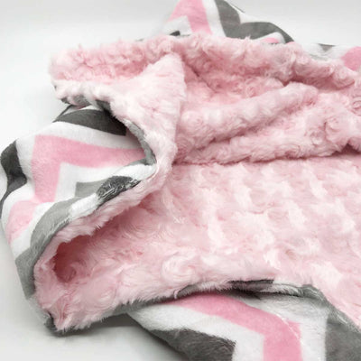 Minky Pet Blankets in Pink Chevron Pattern | Pawlicious & Company