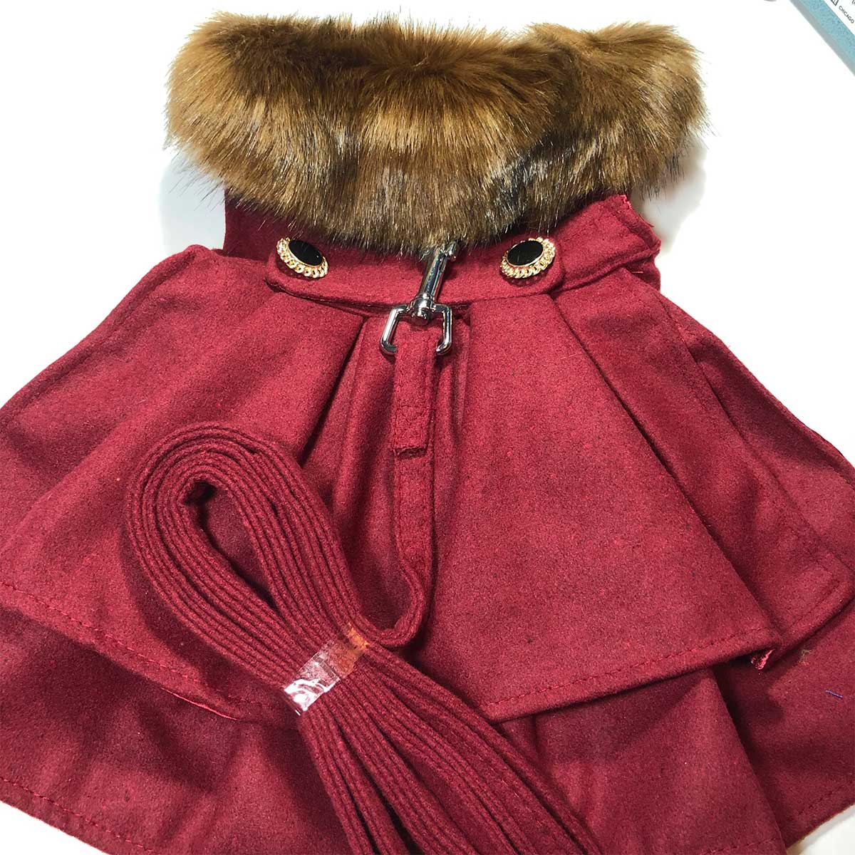 Burgundy Wool Harness Coat | Pawlicious & Company