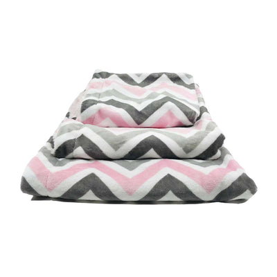 Minky Pet Blankets in Pink Chevron Pattern | Pawlicious & Company