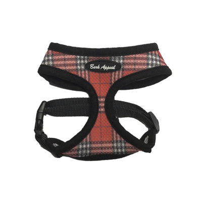Plaid Breathe EZ Pullover Mesh Dog Harness in Red | Pawlicious & Company