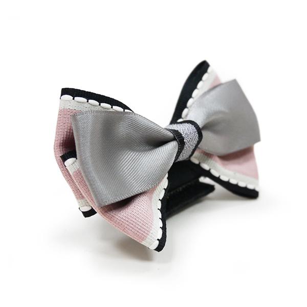 Pink and Gray Chic Dog Collar Bow | Pawlicious & Company
